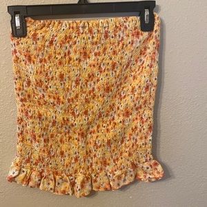 Orange flowery skirt